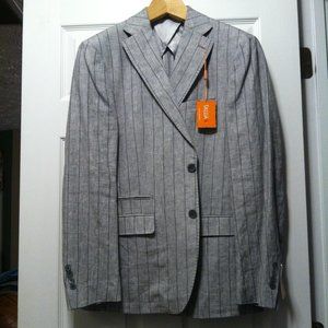 TALLIA MENS NEW GRAY 100%LINEN SPORT JACKET COAT BLAZER SIZE: 40R